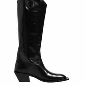 Dolce & Gabbana Black Calfskin Leather Logo High Boots Shoes