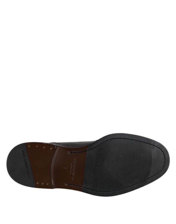 Dolce & Gabbana Black Leather Derby Wingtip Formal Shoes – Image 8