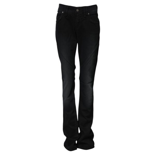 John Galliano Black Cotton Mid Waist Tapered Denim Jeans – Image 5