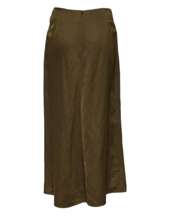 Jil Sander Olive Green Viscose A-line High Waist Midi Skirt – Image 3