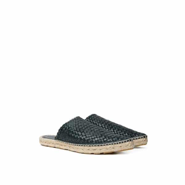 Bottega Veneta Green Leather Espadrille – Image 2