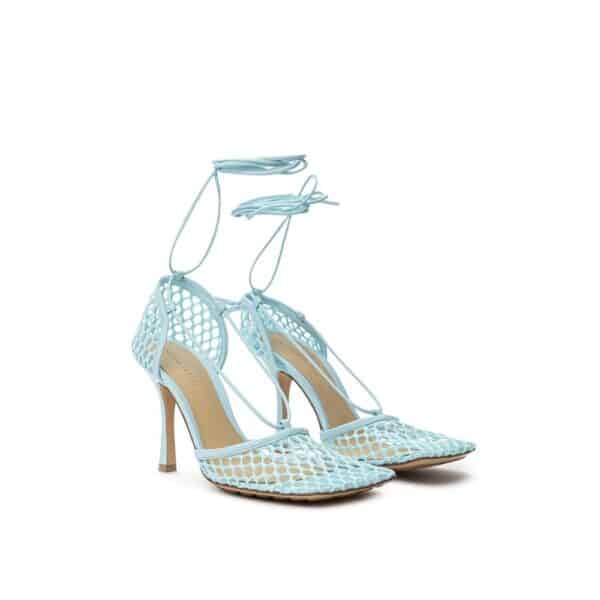 Bottega Veneta Blue Fabric And Leather Sandal – Image 2