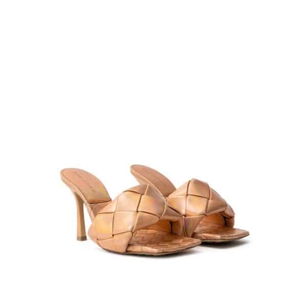 Bottega Veneta Bronze Leather Sandal – Image 2