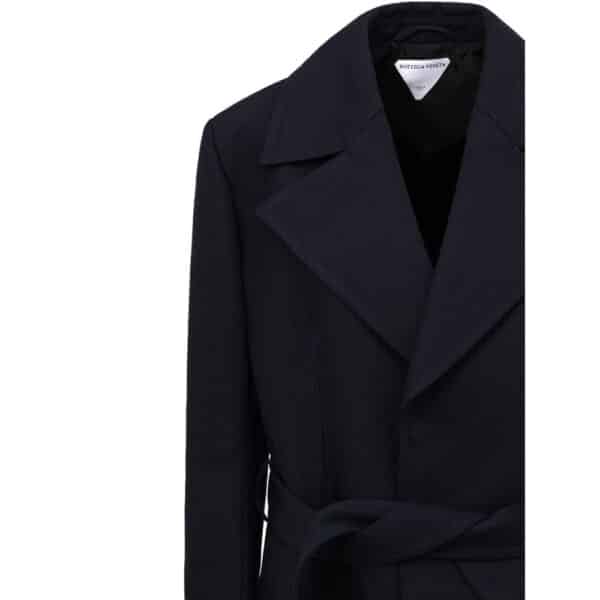 Bottega Veneta Blue Cotton Trench Coat – Image 3