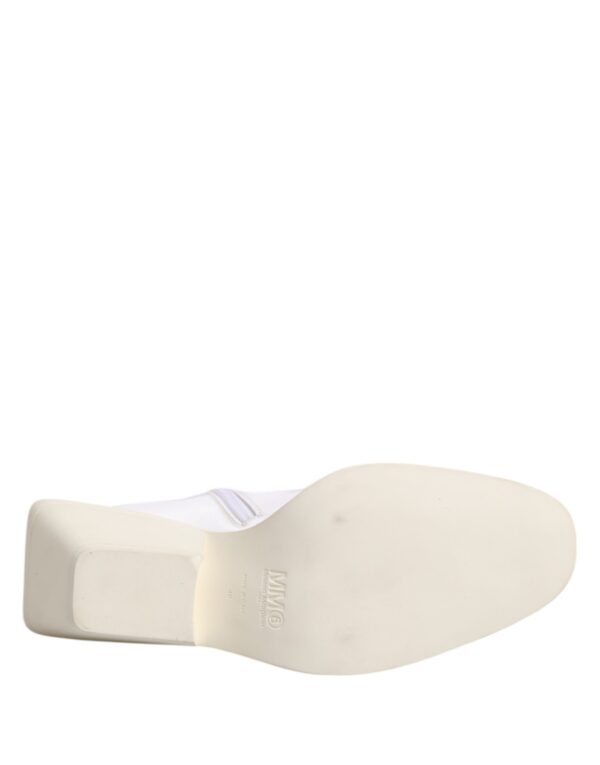 Maison Margiela White Square Heel Zip Ankle Boots Shoes – Image 8