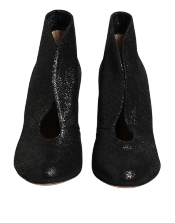 Gianvito Rossi Metallic Black Pump Stiletto Heels Shoes – Image 2