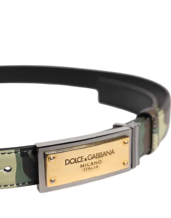 Dolce & Gabbana Multicolor Camouflage Metal Logo Buckle Belt – Image 4