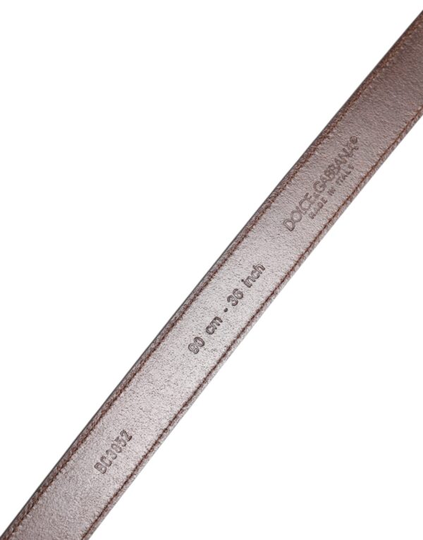 Dolce & Gabbana Brown Calf Leather Antique Buckle Belt – Image 5