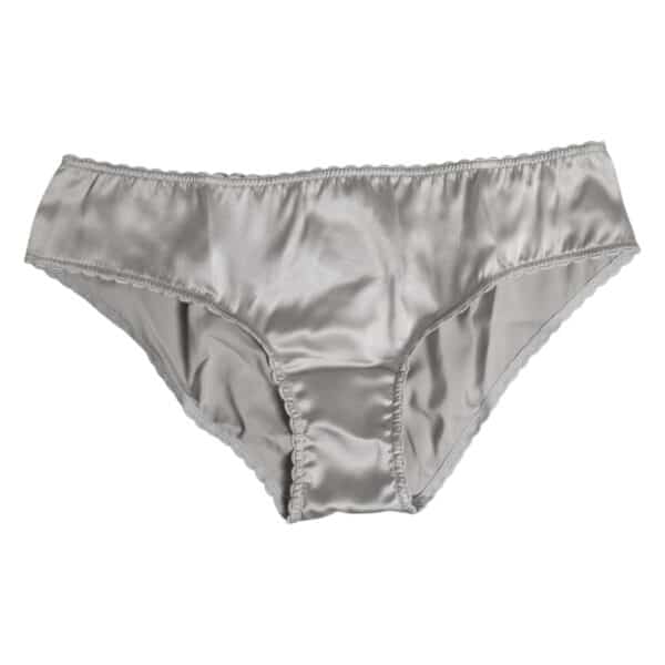 Dolce & Gabbana Gray Silk Stretch Bottom Low Waist Panty Underwear – Image 3