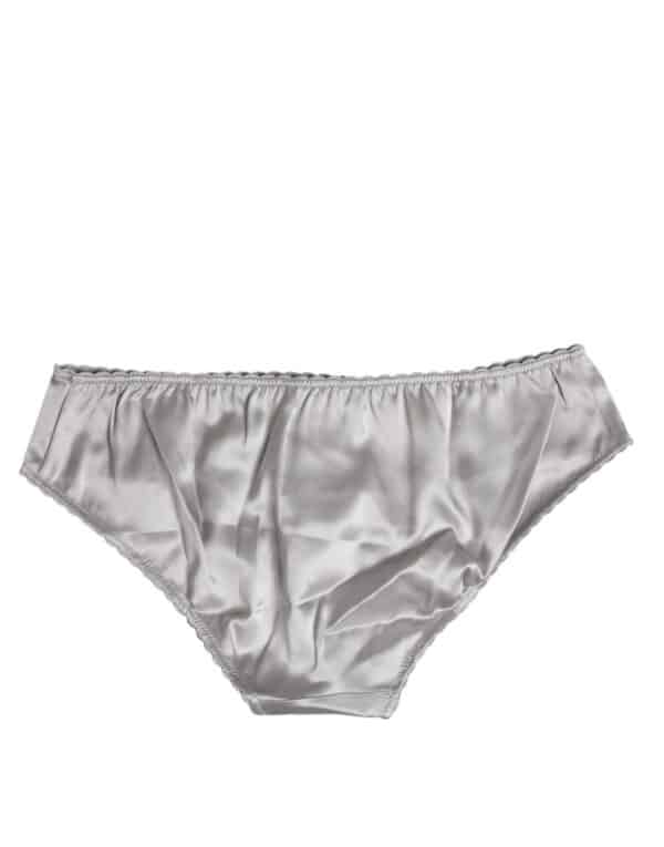 Dolce & Gabbana Gray Silk Stretch Bottom Low Waist Panty Underwear – Image 4