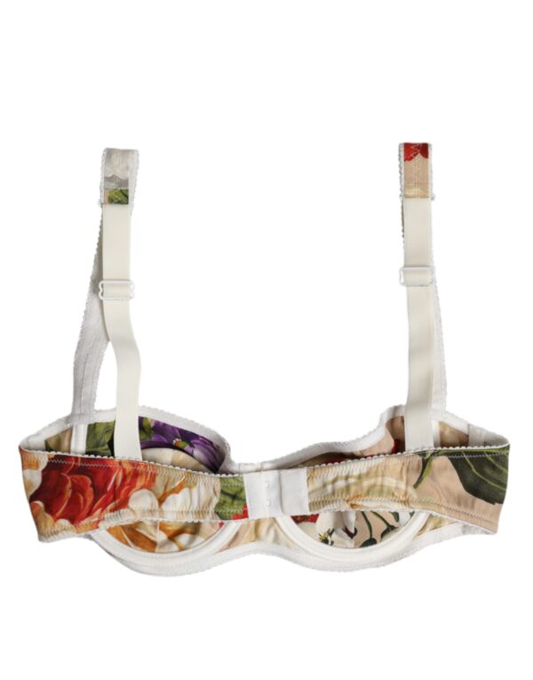 Dolce & Gabbana Beige Floral Balconcino Underwired Bra Underwear – Image 4