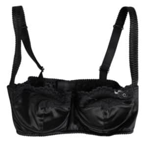 Dolce & Gabbana Black Silk Underwired Balconette Bra Underwear