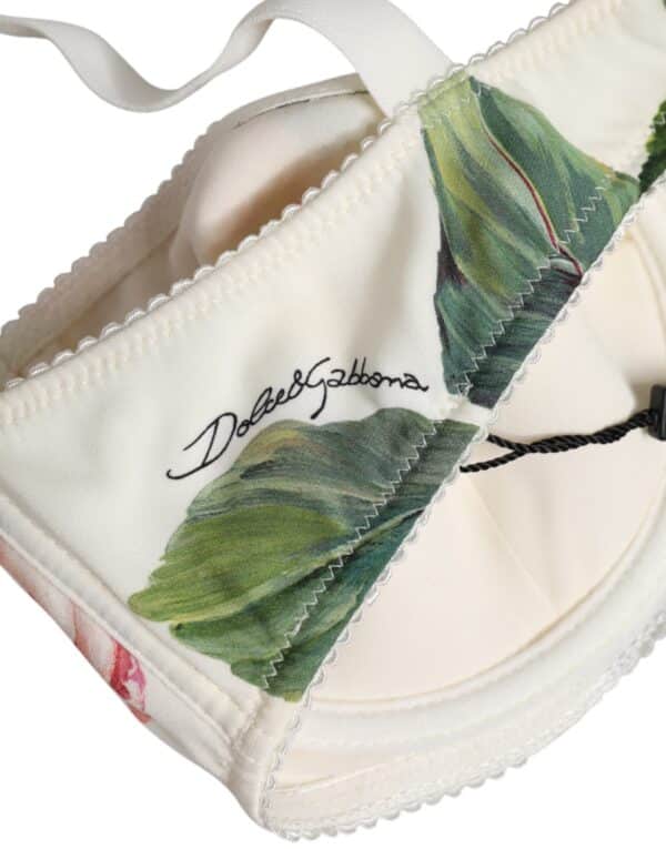 Dolce & Gabbana White Floral Balconette Underwired Bra Underwear – Image 5