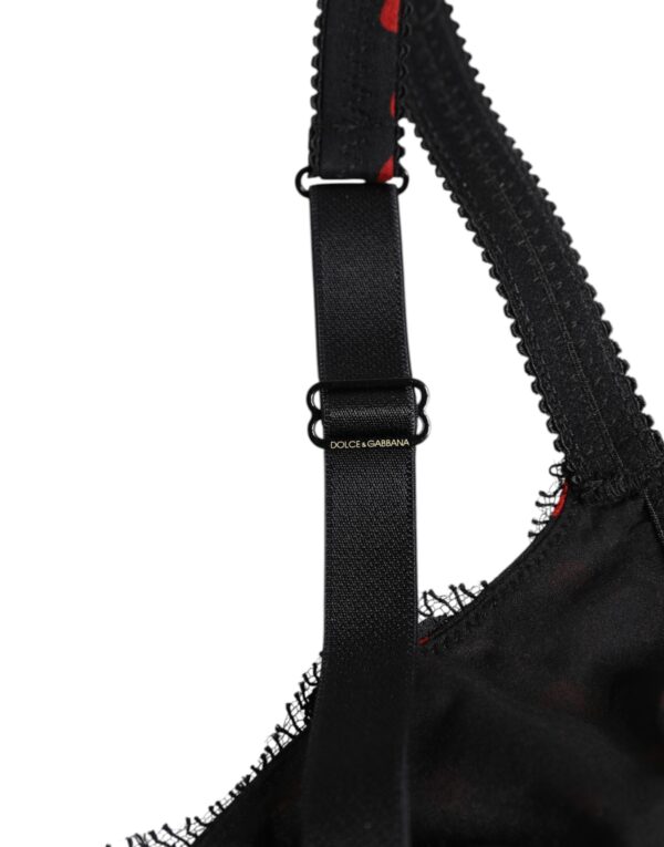 Dolce & Gabbana Black Red Polka Dot Underwired Balconette Underwear – Image 4