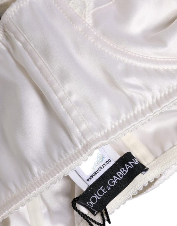 Dolce & Gabbana White Silk Underwired Balconette Bra Underwear – Image 6