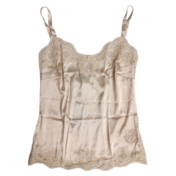 Dolce & Gabbana Beige Lace Silk Satin Tank Lingerie Underwear – Image 5