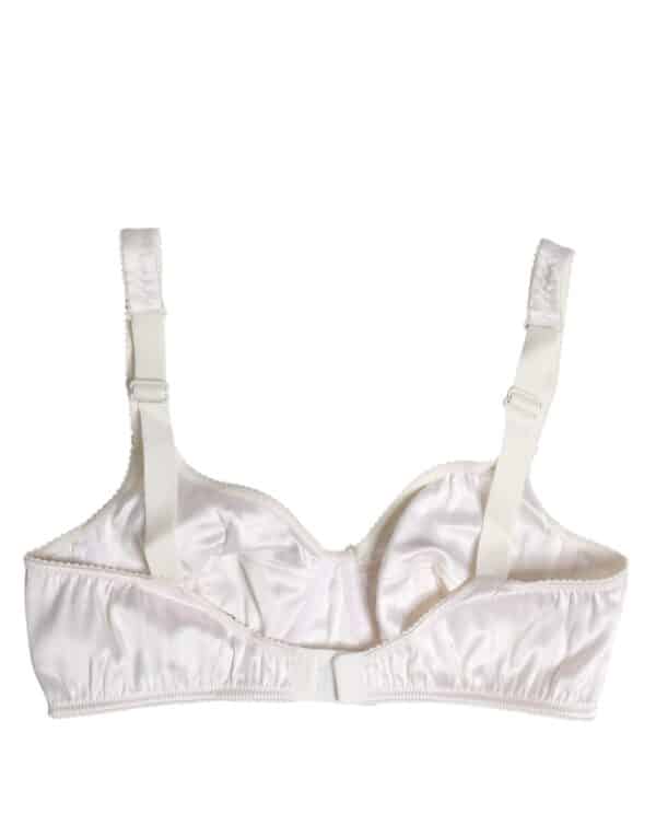 Dolce & Gabbana White Silk Balconette Non Wire Bra Underwear – Image 4