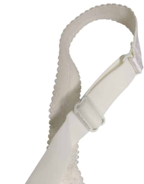 Dolce & Gabbana White Silk Balconette Non Wire Bra Underwear – Image 5