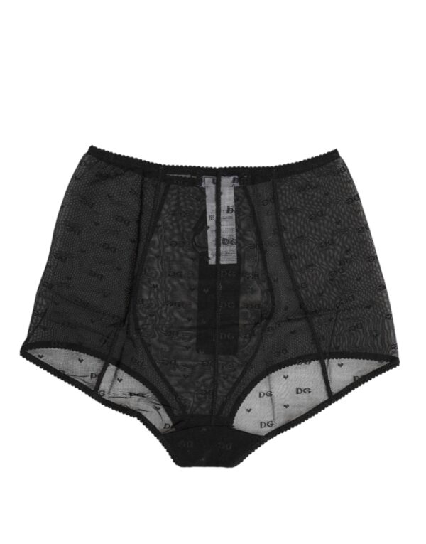 Dolce & Gabbana Black Logo Girdle High Waisted Panty Underwear – Image 2