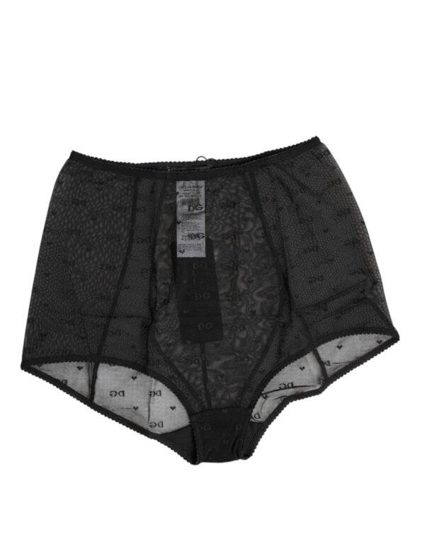 Dolce & Gabbana Black Logo Girdle High Waisted Panty Underwear – Image 4