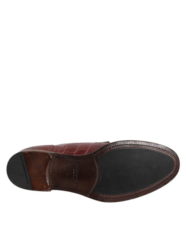Dolce & Gabbana Burgundy Leather Lace Up Derby Dress Shoes – Image 8