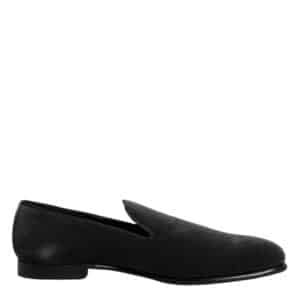 Dolce & Gabbana Black Velvet Slip On Loafers Formal Shoes