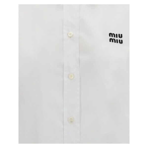 Chemise blanche avec logo brodé Miu Miu.