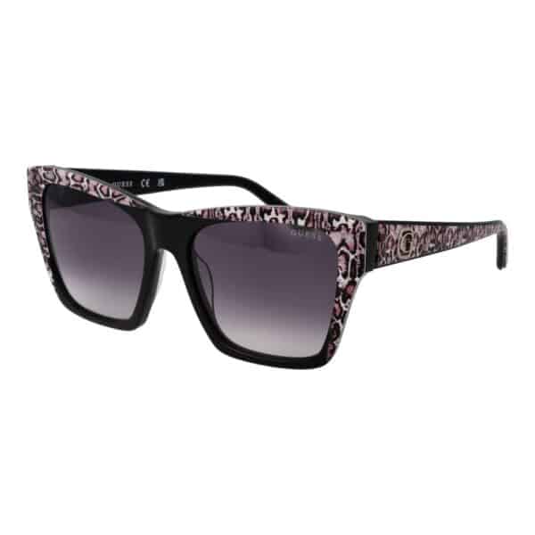 Lunettes de soleil noires avec motif python.