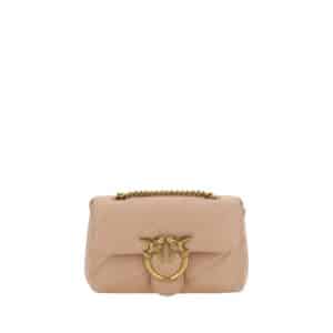 Sac à main en cuir rose avec embellissement doré