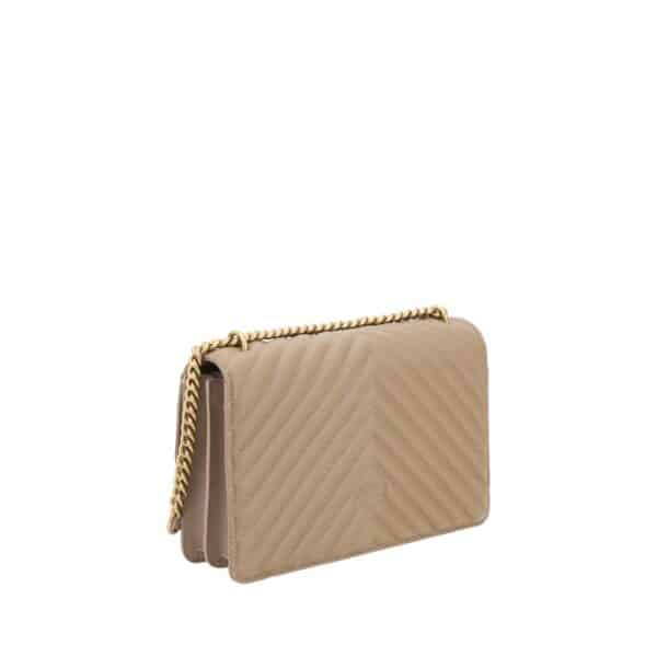 Sac à main beige avec chaîne dorée