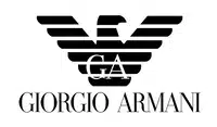 Logo de Giorgio Armani avec aigle stylisé.