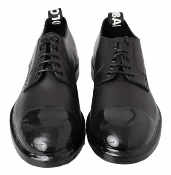 Dolce & Gabbana Black Leather Derby Dress Shoes – Image 5