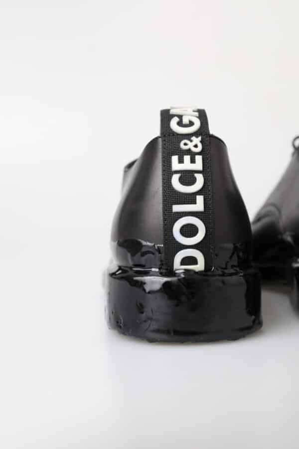 Dolce & Gabbana Black Leather Derby Dress Shoes – Image 7