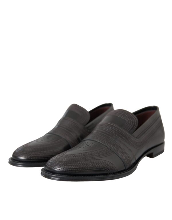 Dolce & Gabbana Black Brown Leather Loafer Men Dress Shoes – Image 3