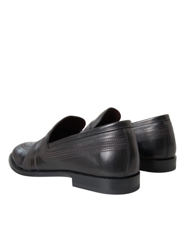 Dolce & Gabbana Black Brown Leather Loafer Men Dress Shoes – Image 4