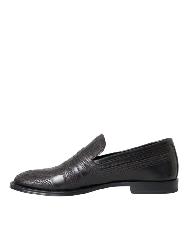 Dolce & Gabbana Black Brown Leather Loafer Men Dress Shoes – Image 5