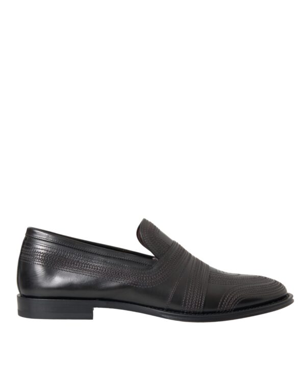 Dolce & Gabbana Black Brown Leather Loafer Men Dress Shoes – Image 6