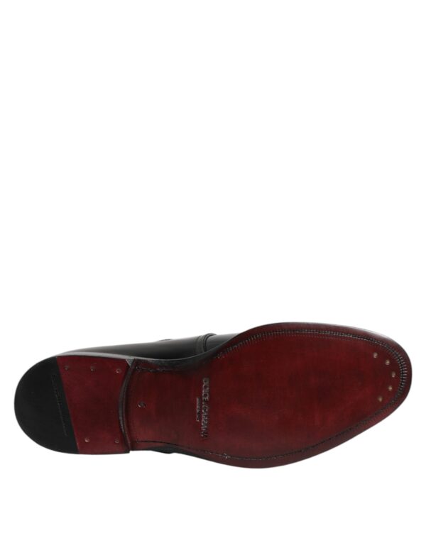 Dolce & Gabbana Black Leather Monk Strap Derby Formal Shoes – Image 8