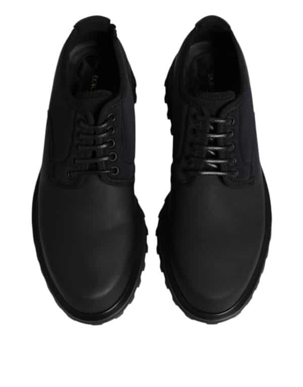 Dolce & Gabbana Black Leather Lace Up Trekking Dress Shoes – Image 3