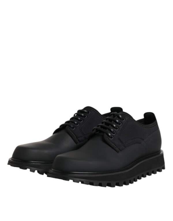 Dolce & Gabbana Black Leather Lace Up Trekking Dress Shoes – Image 4