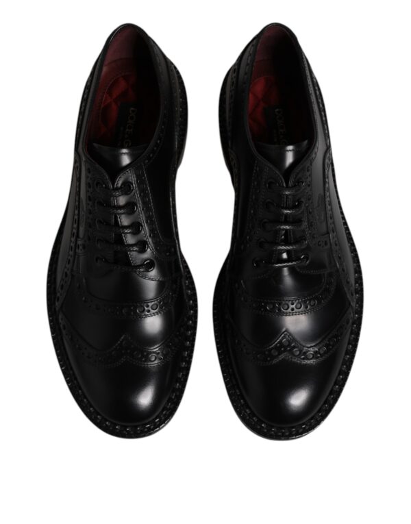 Dolce & Gabbana Black Calf Leather Derby Formal Dress Shoes – Image 3