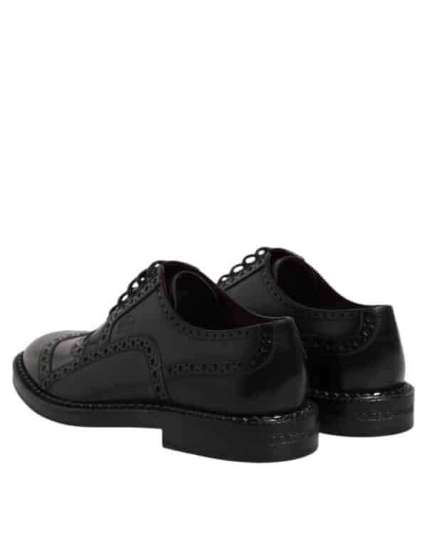 Dolce & Gabbana Black Calf Leather Derby Formal Dress Shoes – Image 5