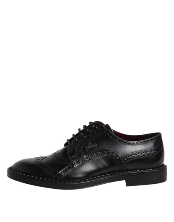 Dolce & Gabbana Black Calf Leather Derby Formal Dress Shoes – Image 6