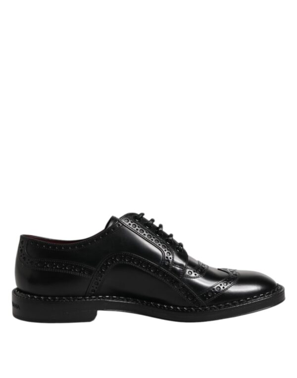 Dolce & Gabbana Black Calf Leather Derby Formal Dress Shoes – Image 7
