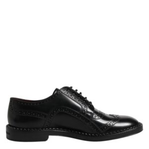 Dolce & Gabbana Black Calf Leather Derby Formal Dress Shoes