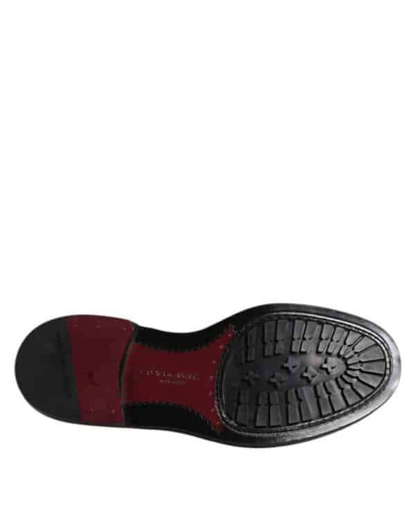 Dolce & Gabbana Black Calf Leather Derby Formal Dress Shoes – Image 8