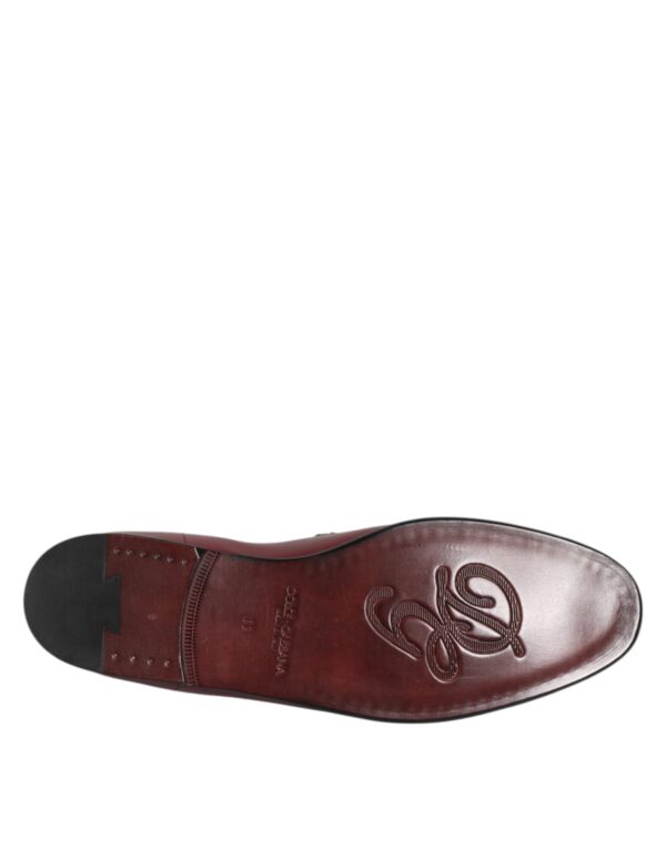Dolce & Gabbana Burgundy Calfskin Leather Formal Slip On Shoes – Image 8