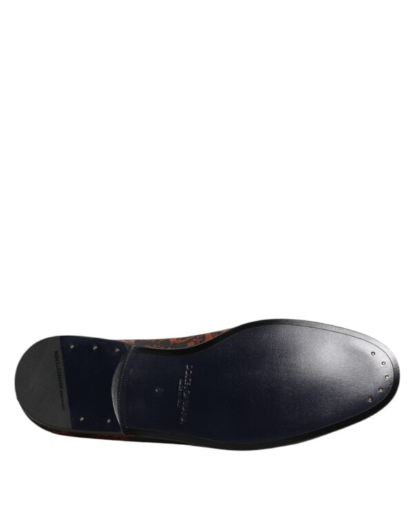 Dolce & Gabbana Black Jacquard Polyester Slip On Loafers Shoes – Image 8