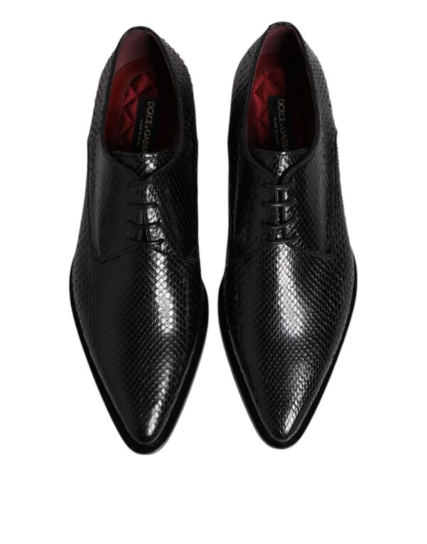 Dolce & Gabbana Black Leather Lace Up Dress Men Derby Shoes – Image 3