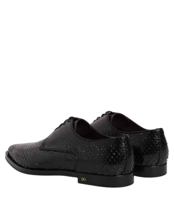 Dolce & Gabbana Black Leather Lace Up Dress Men Derby Shoes – Image 5
